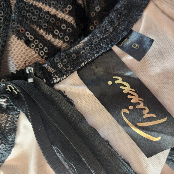 Trixxi Black Sequin Formal Bodycon Dress size 9 - Picture 3 of 4